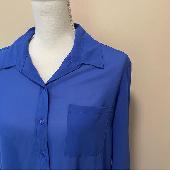 Kut From the Kloth Sheer Blue Button Up Shirt - Picture 2 of 11